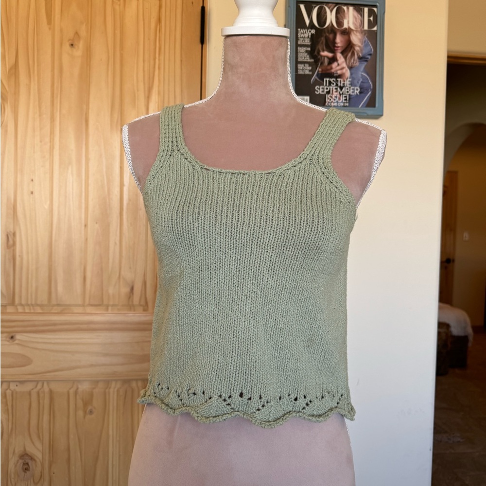 Green Knit Tank Top